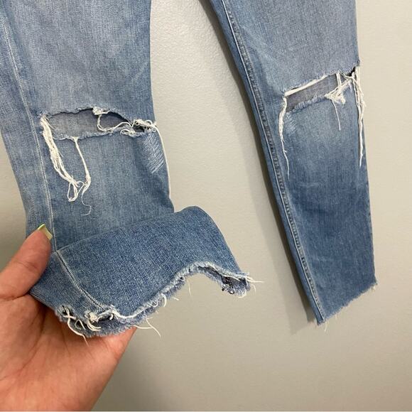 Rag & Bone Dre Low Rise Ankle Slim Boyfriend Jeans Distressed Size 25 - Picture 4 of 11